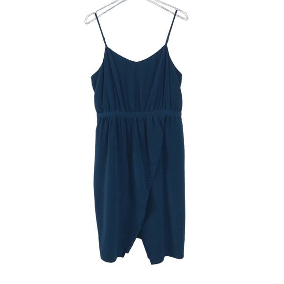 Madewell Navy Blue Sleeveless Casual Mini Dress Size 2 Small Silk Asymmetrical - Picture 4 of 7